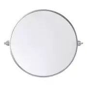 Elegant Decor Everly 24x24" Round Aluminum Pivot Mirror in Silver