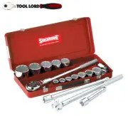 Sidchrome 17 Piece 3/4" Drv Large Metric Sockets Set Extension 19-55mm SCMT15205