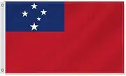 3×5 FT Samoa Flag,Large Samoan people National Decor,Double Side Digital Printed 150D Polyester Banner With Canvas Header Brass Grommet