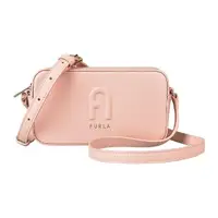 在飛比找momo購物網優惠-【FURLA 芙拉】FURLA RITA LOGO牛皮拉鍊斜