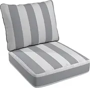 California Umbrella Set for Patio Lounge Chairs, 24 x 24 Inch, Premium Outdoor Memory Foam, Olefin Fabric Deep Seat Cushion, 24" x 24", Grey/White