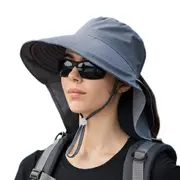 Wide Large Brim Bucket Hat Neck Protection Sun Hat Summer Outdoor UV Anti Shawl Visor Cap Fishing Hiking Ladies Hat Women Bonnet