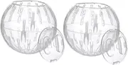 Abaodam 2Pcs Exercise Ball for Hamsters Transparent Running Ball for Small Pets for Sugar Gliders Mice Gerbils Compact Portable Hamster Play Wheel