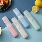 Kitchen Chopstick Fork Spoon Set Portable Tableware with Storage Box 4 Pcs