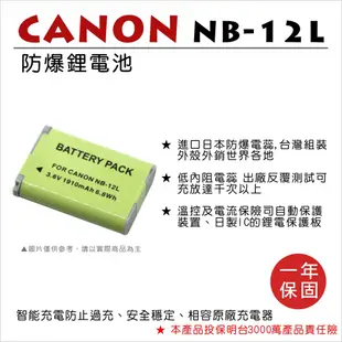 【ROWA 樂華】FOR CANON NB-12L 鋰電池 G1X Mark II M2 G1XM2 N100 12L