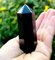 OBSIDIAN Mini Tower Point Natural Crystal Decoration Carving 68mm Polished