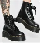 Dr. Martens Molly Buttero Leather Platform Boots MSRP$250 Chic w/ Satin Ribbon