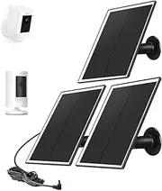 Ri ng Camera Solar Panel, Compatible with Ring Stick Up Cam Battery, Ring Spotlight Cam Battery, Not for Spotlight Plus/Pro, Waterproof, 6W Fast Charging, DC3.5mm Plug (Black)