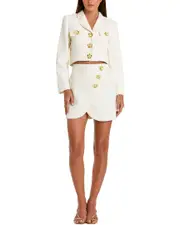 Mac Duggal Tweed Wrap Mini Skirt