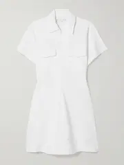 [Proenza Schouler White Label] Proenza Schouler White Label - Carmine Crinkled Cotton And Linen-blend Mini Dress - Beige - US10 US 10 Neutrals