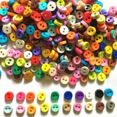 150 pcs Tiny buttons 2 holes size 6 mm assorted colors for doll crafts accessory