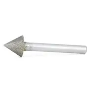 60 Degrees Diamond Tapered Grinding Head Rotary Burrs CNC Router Bits Grit 150