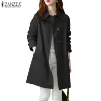 在飛比找蝦皮商城優惠-Zanzea 女式韓版休閒純色長袖翻領大衣