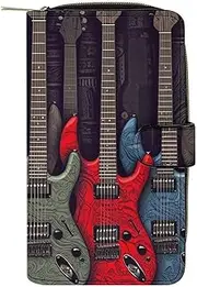[LQWOK] Wallet, Guitar Pattern Printed Wallet,travel Wallet,durable Wallet,portable Wallet,universal Wallet,leather Wallet, Guitar pattern, 19.7x11x3.5cm, Modern, Guitar Pattern, 19.7x11x3.5cm, Modern