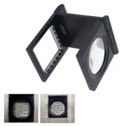 10X 28mm Mini Three-Folding Magnifier Zinc Alloy Magnifier with Scale E1D9