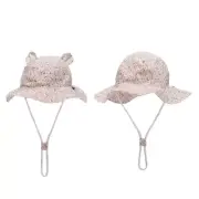 Toddler Fisherman Hat with Chin Strap Cotton Baby Sun Cap Soft Floral Prints