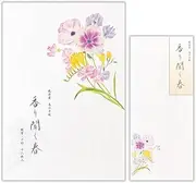 Enuby Spring 3 Collection Fragrance Hearing Spring Stationery and Envelopes Set | 18 Sheets B5 Equivalent Vertical Writing Washi [Envelope] 5 Pieces Long No. 4 Envelopes
