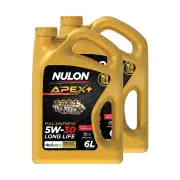 2 x Nulon Full SYN APEX+ 5W-30 Long Life Engine Oil 6L APX5W30D1-6