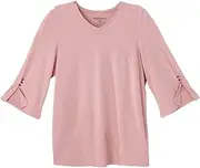Women’s Open-Back Adaptive No-Peek Crepe V-Neck Top