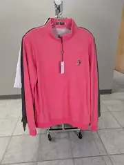 NWT MEN'S TURTLESON WALLACE 1/4 ZIP PULLOVER, SIZE: M, COLOR: ROUGE RED (M16)