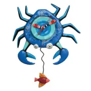 Michelle Allen Designs Ocean Blue Crab Pendulum Kitchen Wall Clock P1654