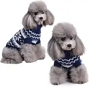 BESPORTBLE Pet Sweater Christmas Snowflake Turtleneck Dog Winter Coat Festive Knitted Puppy Clothes