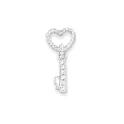 14k White Gold Real Diamond Key Chain Slide