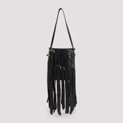 [Moschino] Moschino-Black Leather Bag-Donna OS OS