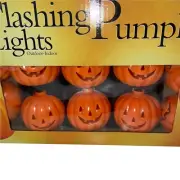 20 Flashing Blow Mold Pumpkin Lights Indoor / Outdoor New In Box Kmart