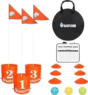 Backyard Golf Bucket 3 Hole - for Kids and Adults Portable Backyard Golf Game Suitable Golf Chipping Game for Yard, Court, Lawn, Beach, Park···