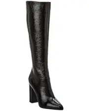 Valentino 100 Leather Knee-High Boot 36.5 Black