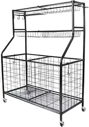 Social Hike Storage Organiser Trolley on Wheels - Garage Sports Equipment Basket