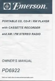 Emerson PD6922 Portable CD Cassette recorder AM FM Stereo Radio User Manual NEW