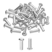 50Pcs Brazier Head Solid Aluminum Rivets, M5 x 16mm Tubular Rivets