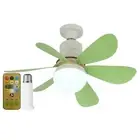 Ceiling Fan LED Lamp E27 Socket Fan Light Remote 42cm (Green Milky Shell) Hot