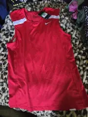 Nike Power Dri Fit Shirt XL Mens Cut Off NWT Red White Stripe