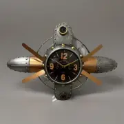 Antique Metal Airplane Propeller Wall Clock 1869 QUARTZ Fathers Day Gift For DAD