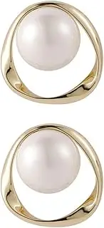 [KESYOO] 1 Pair Pearl Earrings Vintage Round Pearl Stud Earrings Pearl Crystal Earrings S925 Jewelry Ear Studs for Women Girls