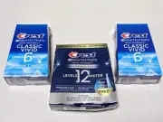 Lot of 3 CREST 3D WHITESTRIPS KITS WHITE LVL 6 & 12 76 STRIPS 11/2025 BRAND NEW!
