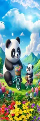 MOMMY PANDA BEAR BABY BIKE , FLOWERS, BIRD ,CATS, FAIRIES-UNIQUE BOOKMARKS #2