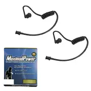Replacement Coiled Ear Tube Acoustic Tube For Two Way Radio Earpiece Black x2