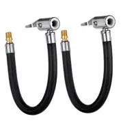 2 PCS Locking Air Chuck with Air Hose and Standard Tire Valve Fine Thread, Ai...