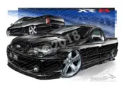 Ute BA XR8 UTE BA XR8 FALCON UTE SILOUHETTE A1 STRETCHED CANVAS (FT148)