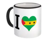 Gift Mug : I Love Sao Tome and Principe Flag Heart Crest Country Expat