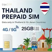 travSIM Thailand SIM Card | 25GB Mobile Data | Works on iOS and Android Devices | The Plan on This SIM Card for Thailand is Valid for 30 Days