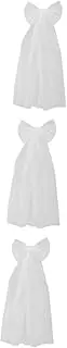 [Holibanna] 3pcs Bow Veil Outdoor Decoration Curtain Hooks Pearl Veil Costume Wedding Pillows Cosmetic Tray Wedding Veil Fashion Hook Coat Hook Imitation Jade Simple Tiara Dress White Yarn
