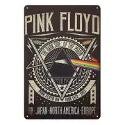 2x Pink Floyd On Tour The Dark Side Of The Moon Tin Metal Sign Rustic Vintage