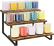 ELITEROO 3 Tier Wooden Display Riser Stand, Portable Products Display Shelf, 3 Step Straight Display Rack for Retail Tabletop, Countertop, Craft Shows, Farmers Market, Tradeshows, Vendors