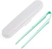 SUNCRAFT Plastic Chip Tongs Specifically designed for potato chips, and great for snacks, nuts, cookies, and chocolates Made in Japan (5.5" x 1" with Case Light Blue)