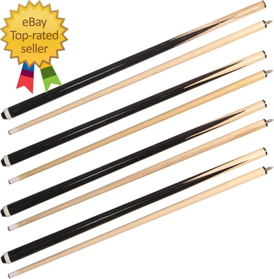 Pool Cues 2-Piece 58 Inch House Bar Billiard Cue Sticks 19Oz - 21Oz 13Mm Glue-On